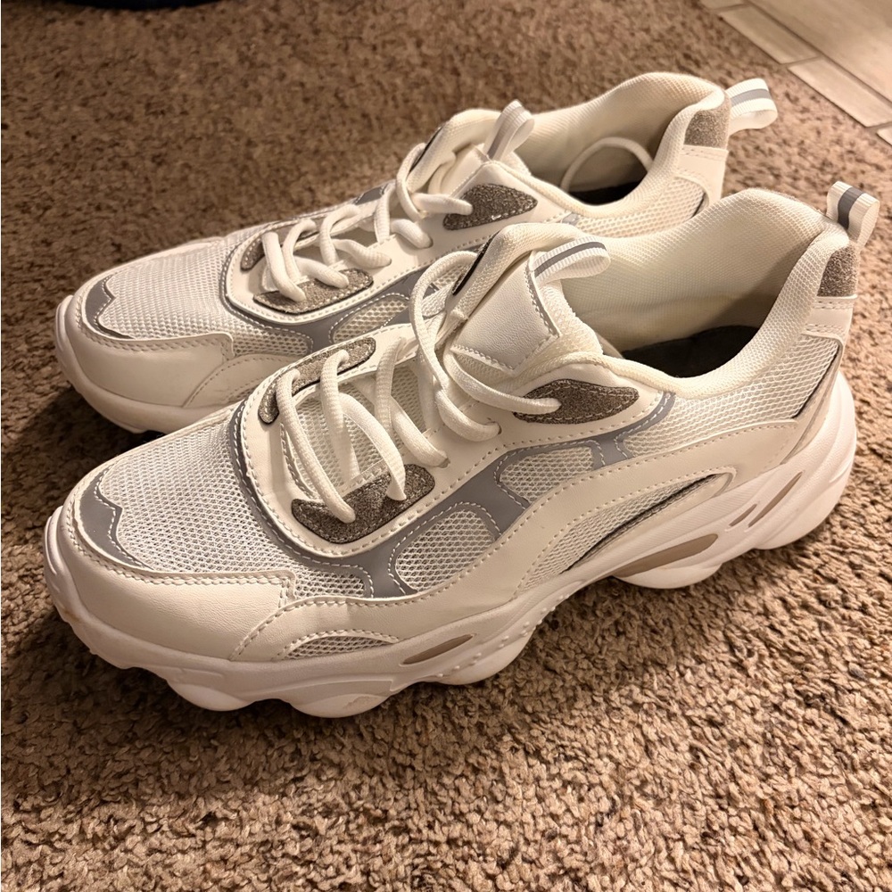 White and Gray Sneakers